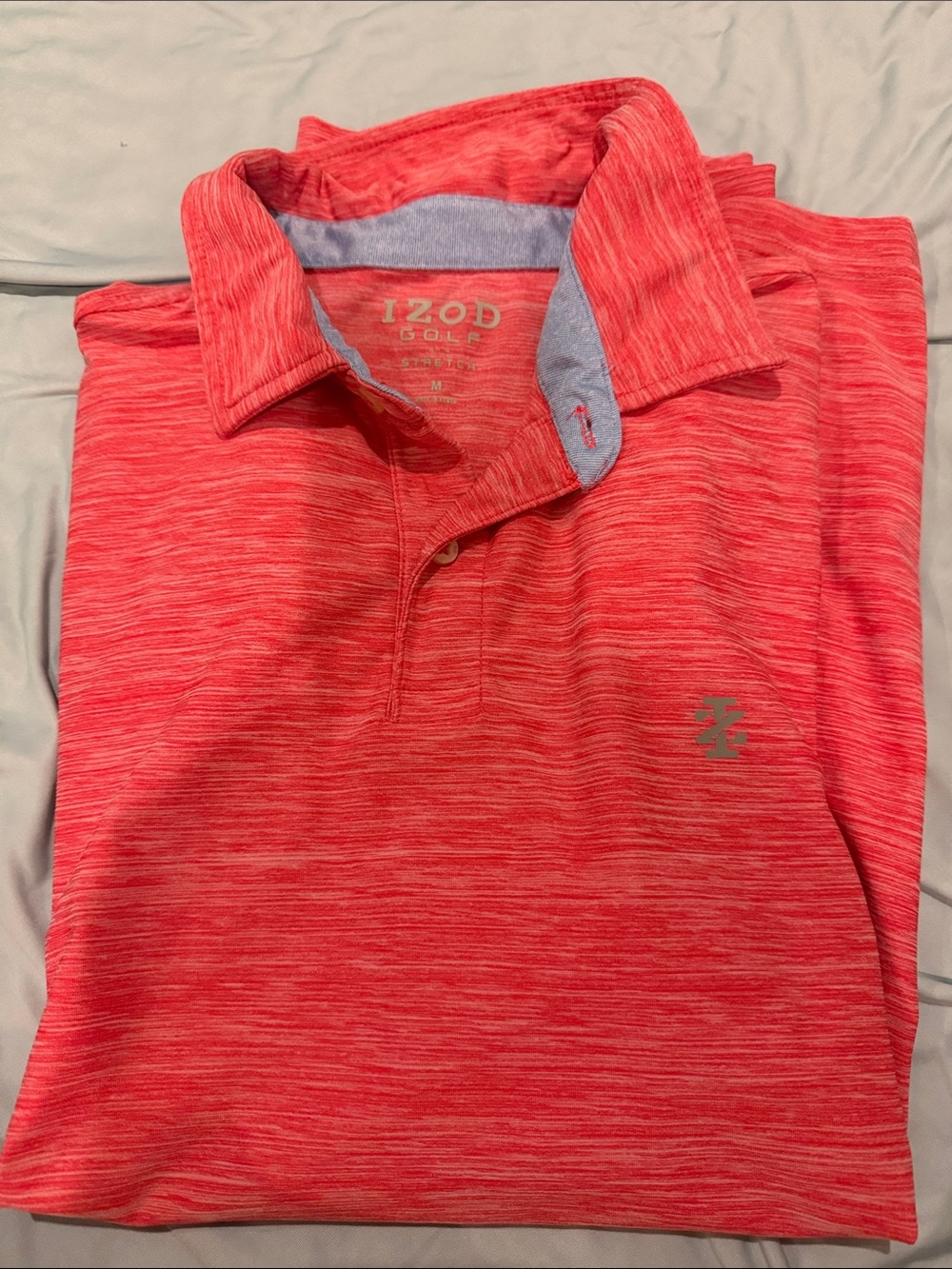 Izod Red Heathered Men's Polo with Contrast Inner Collar